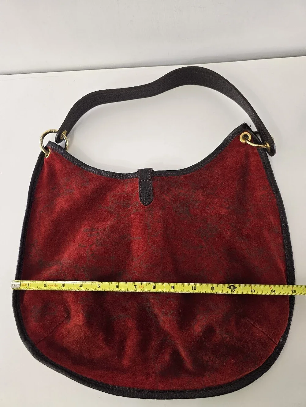 Alviero Martini 1a Prima Classe Bolso Primera Clase Suede Map Print Leather Hobo